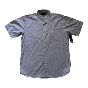NWT-BURNSIDE-BLACK AND WHITE FINE STRIPE SHIRT-SIZE XL